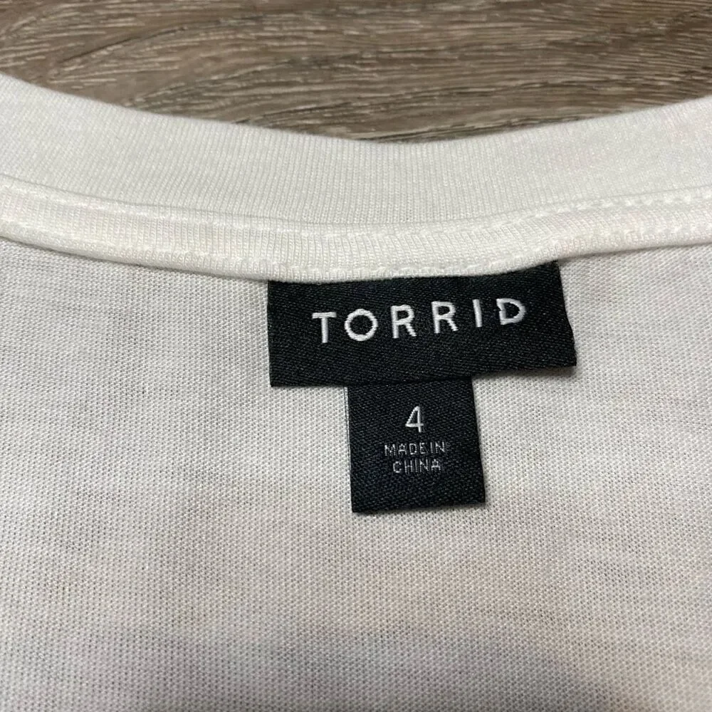 Torrid White Long Sleeve Tshirt Basic Top Tunic Size 4X Stretch Pristine Cond. - Picture 5 of 9